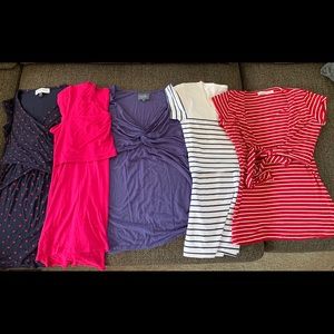 Lot of 5 size XS/S nursing tops